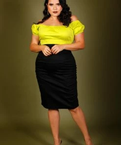 What's New, Pussycat? Vintage High Waist Pencil Skirt In Solid Black | Laura Byrnes Design