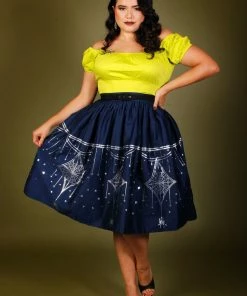 Vintage Short Sleeve Peasant Top In Chartreuse Cotton Sateen | Pinup Couture Shop All In-Stock Items By Size