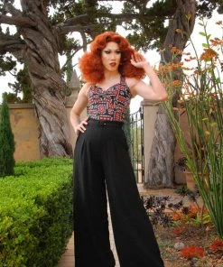 Pinup Couture Trixie Top In Black Bandana | Laura Byrnes