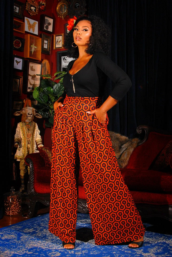 Dietrich Trousers In Hotel Hexagon Print 32" Inseam | Laura Byrnes Designs 3 Dietrich Trousers In Hotel Hexagon Print 32" Inseam | Laura Byrnes Designs