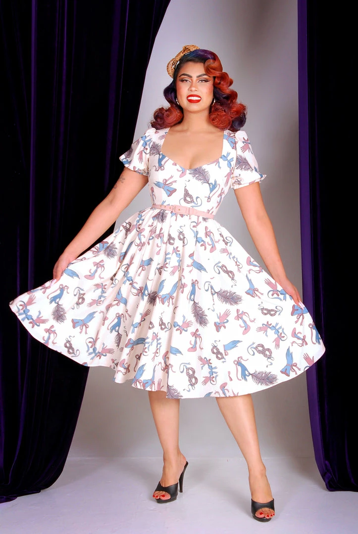 LBHM Lucrezia Day Dress In Spring Tie Me Up Fetish Print - Laura Byrnes & Hope Johnstun All In Stock Size XS 5 LBHM Lucrezia Day Dress In Spring Tie Me Up Fetish Print - Laura Byrnes & Hope Johnstun All In Stock Size XS