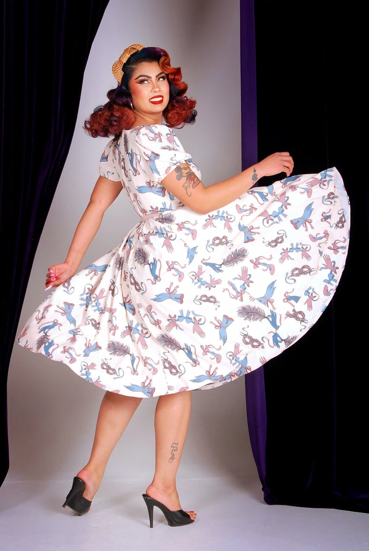 LBHM Lucrezia Day Dress In Spring Tie Me Up Fetish Print - Laura Byrnes & Hope Johnstun 4 LBHM Lucrezia Day Dress In Spring Tie Me Up Fetish Print - Laura Byrnes & Hope Johnstun