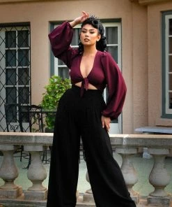 Laura Byrnes Design What's New, Pussycat? Laura Byrnes California Dietrich Pants In Black With 34" Inseam