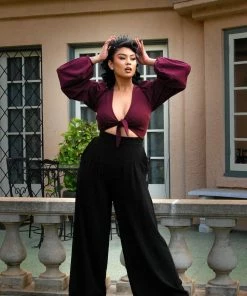 Laura Byrnes Design What's New, Pussycat? Laura Byrnes California Dietrich Pants In Black With 34" Inseam