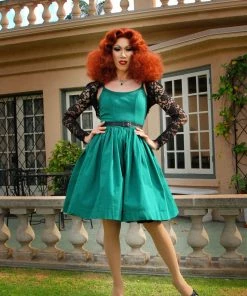 Final Sale - Jenny Vintage Swing Dress In Emerald Green | Pinup Couture