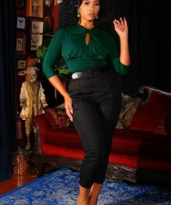 What's New, Pussycat? LB Cropped Trousers In Black Twill | Laura Byrnes Design