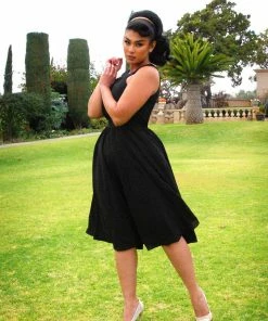 Pinupgirlclothing.com Maybelle Gathered Swing Dress In Solid Black | Laura Byrnes 10 Pinupgirlclothing.com Maybelle Gathered Swing Dress In Solid Black | Laura Byrnes