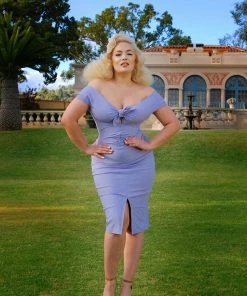 Final Sale - Niagara Vintage Starlet Wiggle Dress In Lavender | Dixiefried
