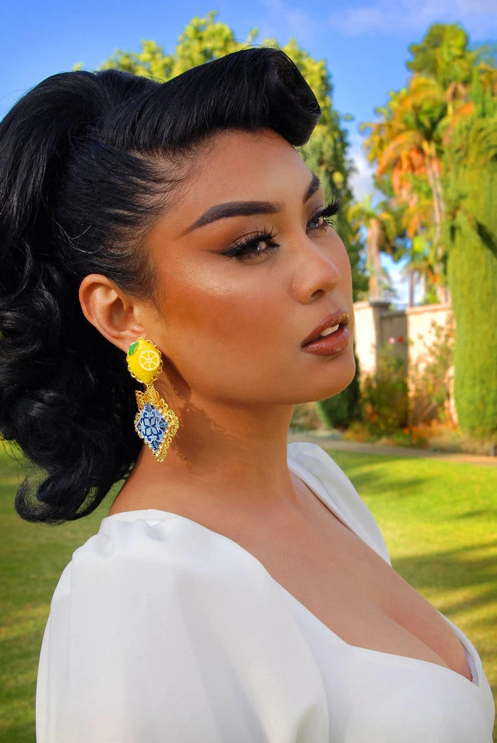 What's New, Pussycat? Lemon And Tile Capri Statement Earrings | The Tile Style 3 What's New, Pussycat? Lemon And Tile Capri Statement Earrings | The Tile Style