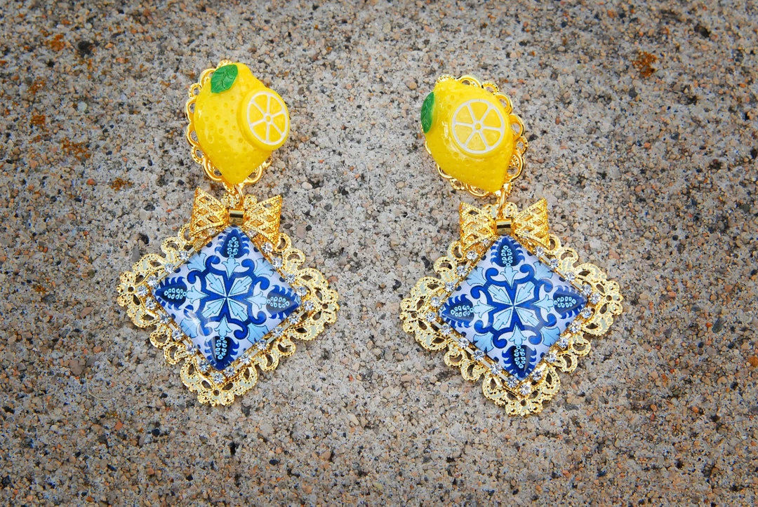 What's New, Pussycat? Lemon And Tile Capri Statement Earrings | The Tile Style 5 What's New, Pussycat? Lemon And Tile Capri Statement Earrings | The Tile Style