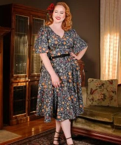 LBHM Final Sale - Doris Vintage Swing Skirt In Night In Eden Fruit Print | Laura Byrnes & Hope Morrison Shop All In-Stock Items By Size