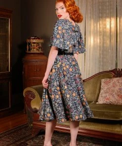 LBHM Final Sale - Doris Vintage Swing Skirt In Night In Eden Fruit Print | Laura Byrnes & Hope Morrison Shop All In-Stock Items By Size