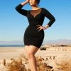 Final Sale - Theodora Mini Dress In Black Ponte De Roma | Deadly Dames