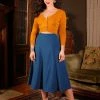 Laura Byrnes Design Viva 40s Tulip Skirt In Ink Blue Crepe | Laura Byrnes