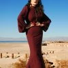 Pinup Couture Final Sale - Serafina Maxi Gown In Burgundy Stretch Crepe | Laura Byrnes 2 Pinup Couture Final Sale - Serafina Maxi Gown In Burgundy Stretch Crepe | Laura Byrnes