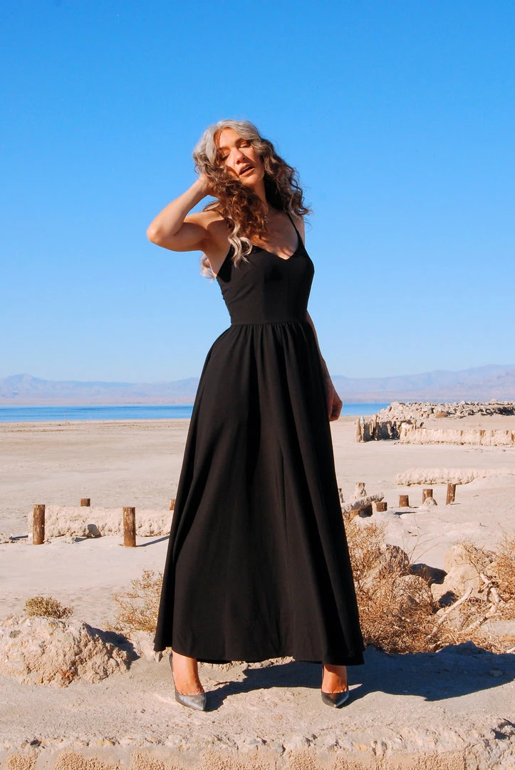 What's New, Pussycat? Amalie Ballerina Daytime Maxi Gown In Solid Black | Pinup Couture 5 What's New, Pussycat? Amalie Ballerina Daytime Maxi Gown In Solid Black | Pinup Couture