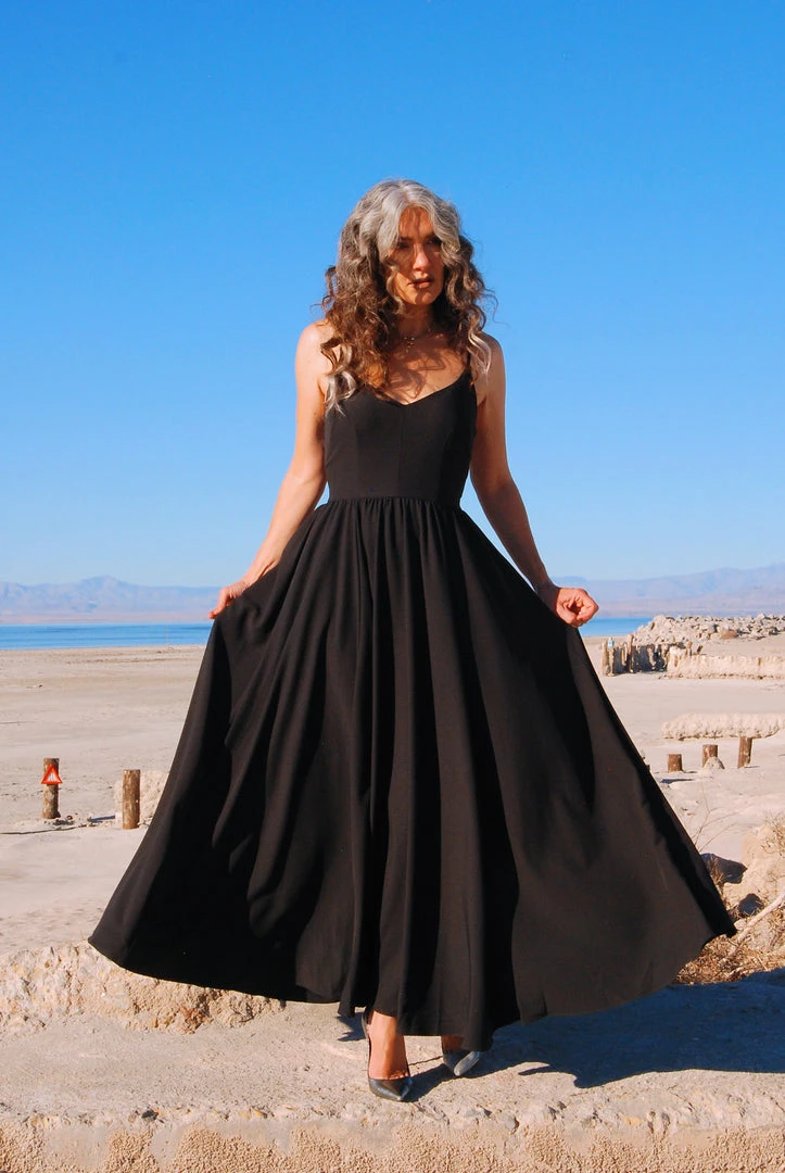 What's New, Pussycat? Amalie Ballerina Daytime Maxi Gown In Solid Black | Pinup Couture 4 What's New, Pussycat? Amalie Ballerina Daytime Maxi Gown In Solid Black | Pinup Couture