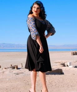 LBHM Final Sale - Sylvie Long Sleeve Peasant Top In Moon Tiles Print | Laura Byrnes & Hope Morrison