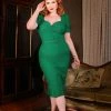 Shop All In-Stock Items By Size Final Sale - Eliza Wiggle Dress In Kelly Green Stretch Bengaline | Deadly Dames