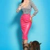 What's New, Pussycat? Tura Top In Striped Stretch Knit | Deadly Dames