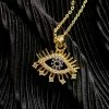 Qingdao Singsun Crafts Co - Alibaba Eye Of Providence Necklace In Faux Gold & Sapphire