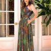 Laura Byrnes Design Final Sale - Maybelle Maxi Dress In Venus Fly(ing Monkey) Trap Print | Laura Byrnes