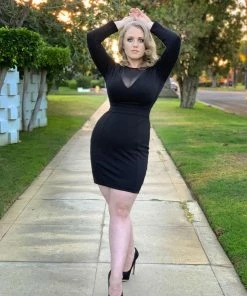 Final Sale - Theodora Mini Dress In Black Ponte De Roma | Deadly Dames