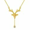 Qingdao Singsun Crafts Co - Alibaba What's New, Pussycat? Stag Jeweled Pendant Necklace In Faux Gold