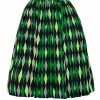 Bella Vintage Gathered Swing Skirt In Green House Harlequin | Pinup Couture