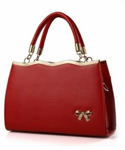 Xinxiang Dixini E-Commerce Co., Ltd. Cupid's Bow Vintage Purse In Lipstick Red Faux Leather