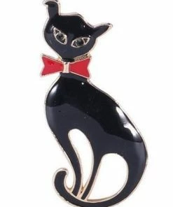 Alibaba Vintage Black Cat Enameled Brooch