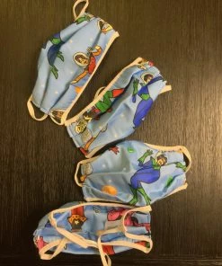 Pinup Girl Clothing Social Distancing Fabric Masks - Set Of 4pcs - Adult - Style #1 - Space Babes Print Cotton Sateen What's New, Pussycat?