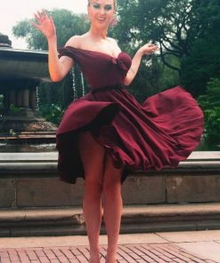 Shop All In-Stock Items By Size Final Sale - Natalie Dress In Garnet Crepe | Pinup Couture