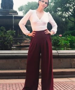 Kate Top With Bishop Sleeves In White | Laura Byrnes Design