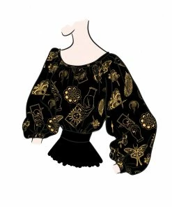 LBHM Shop All In-Stock Items By Size Final Sale - Sylvie Long Sleeve Peasant Top In Stregheria Crepe | Laura Byrnes & Hope Morrison