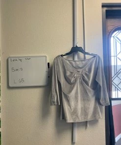 Pinup Girl Clothing Shop All In-Stock Items By Size OYS - Lolita Top In Silver Velvet - L65