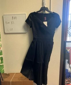 Pinup Girl Clothing Shop All In-Stock Items By Size OYS - Ava Dress In Black Taffeta - L67