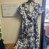 Pinup Girl Clothing OYS - Blue Floral Faux Wrap Dress - L70