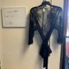 Pinup Girl Clothing OYS - Black Lace Robe - L70