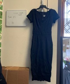 Pinup Girl Clothing OYS - Black Ponte Wiggle Dress Sample - L71 Shop All In-Stock Items By Size