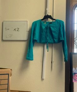 Pinup Girl Clothing Shop All In-Stock Items By Size OYS - Cropped Cardigan In Peacock - L77