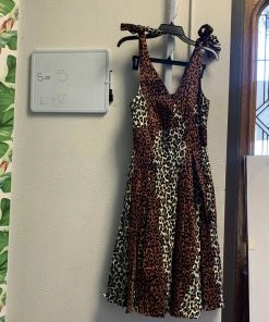 Pinup Girl Clothing OYS - Tie Me Up Dress In Leopard - L80 Shop All In-Stock Items By Size