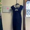 Pinup Girl Clothing Shop All In-Stock Items By Size OYS - Natalie Wiggle Dress In Navy With White Trim - L80