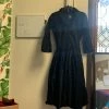 Pinup Girl Clothing Shop All In-Stock Items By Size OYS - Haunted Housewife Dress In Black Sateen - L82