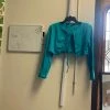 Pinup Girl Clothing Shop All In-Stock Items By Size OYS - Jersey Bolero In Turquoise - L83