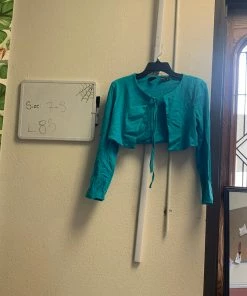 Pinup Girl Clothing OYS - Jersey Bolero In Turquoise - L83 Shop All In-Stock Items By Size