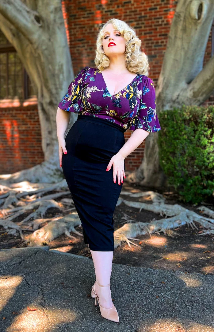 Viva Blouse In Purple Butterfly Crepe | Laura Byrnes Design 3 Viva Blouse In Purple Butterfly Crepe | Laura Byrnes Design