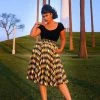 Final Sale - Doris Vintage Swing Skirt In House Harlequin Yellow | Pinup Couture Shop All In-Stock Items By Size