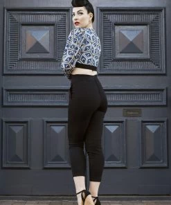What's New, Pussycat? LB Cropped Trousers In Black Twill | Laura Byrnes Design