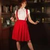 Pinupgirlclothing.com Shop All In-Stock Items By Size Final Sale - Joanne Jumper Skirt In Red | Magically Made